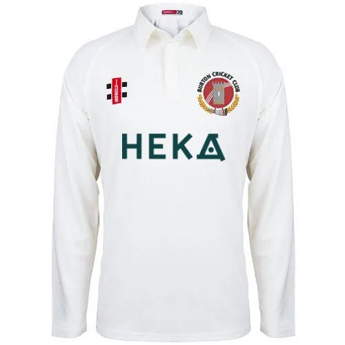 Burton Cricket Club GN Matrix Cricket Shirt L/S Jnr