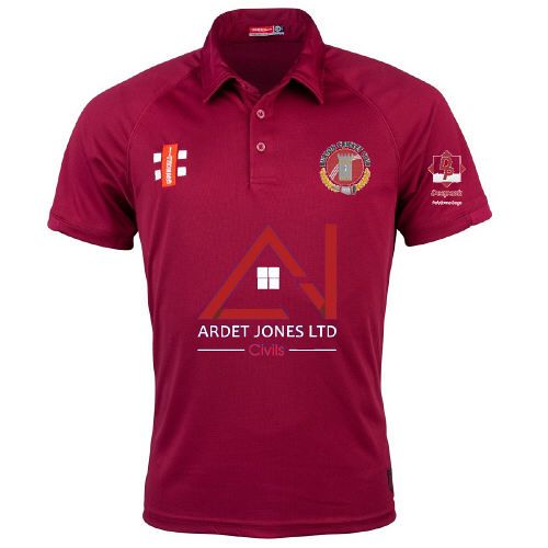 Burton Cricket Club GN Maroon Matrix Polo Shirt  Jnr