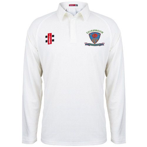 Shirebrook CC GN Matrix Cricket Shirt L/S Jnr
