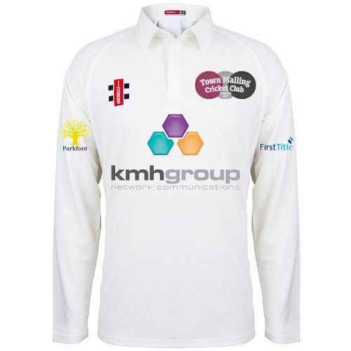 Town Malling CC GN Matrix Cricket Shirt L/S Jnr