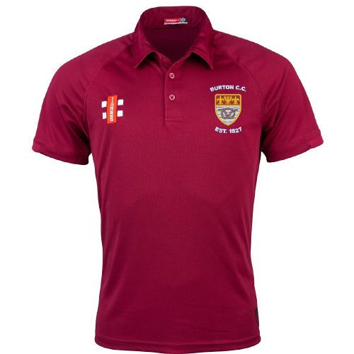 Burton (Derbyshire) CC GN Maroon Matrix Polo Shirt  Jnr