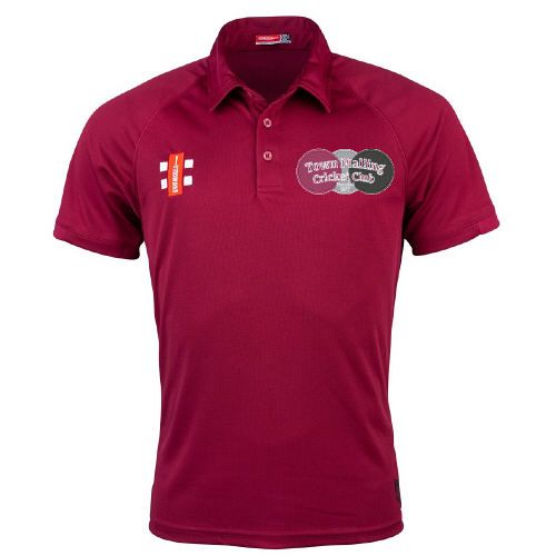 Town Malling CC GN Maroon Matrix Polo Shirt  Snr