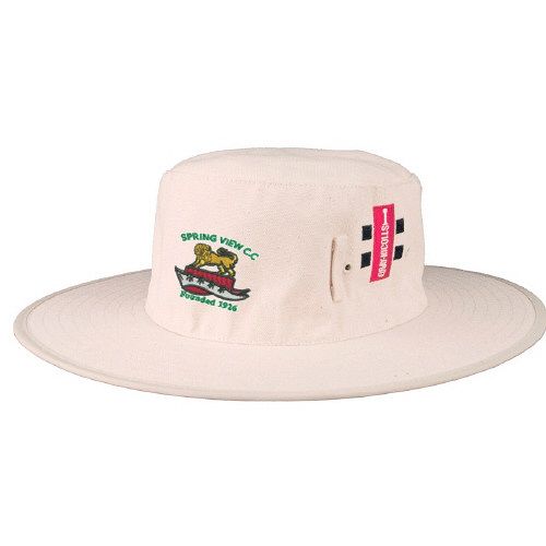 Springview CC GN Cream Wide Brim Cricket Sun Hat