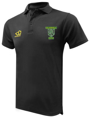 Glapwell CC Masuri Cricket Polo Shirt Black  Jnr
