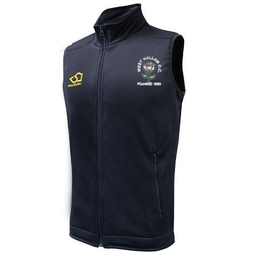 West Hallam CC Masuri Cricket Gilet Navy Snr OwzatCricket.co.uk