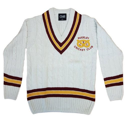 Rugeley Cricket Club Cable Knit Sweater Mar/Gold/Mar  Snr