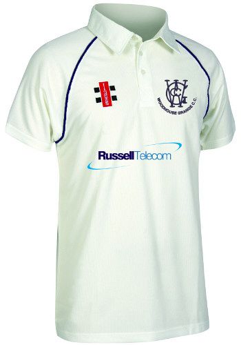 Woodhouse Grange CC GN Matrix Navy Cricket Shirt S/S Snr