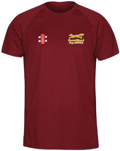 Brasted Chart & Toys Hill CC GN Maroon Matrix TShirt  Jnr