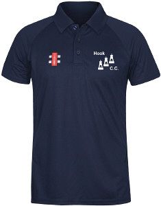 Hook Cricket Club GN Navy Matrix Polo Shirt  Snr
