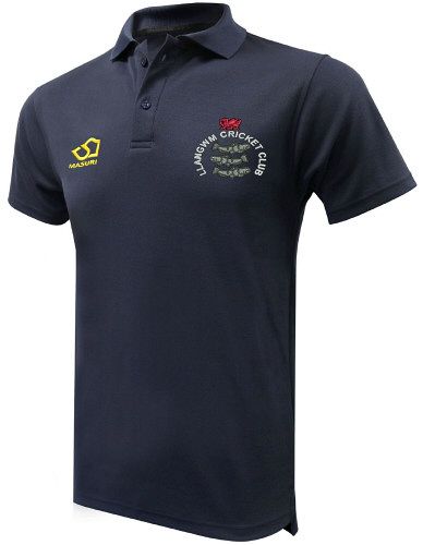 Llangwm Cricket Club Masuri Cricket Polo Shirt Navy  Jnr