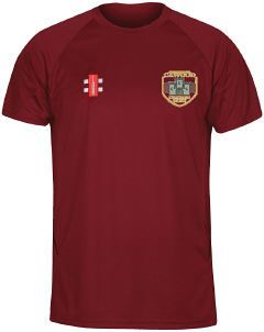 Cawood CC GN Maroon Matrix TShirt  Snr