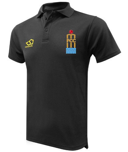Farndon Cricket Club Masuri Cricket Polo Shirt Black  Jnr