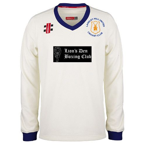 Langley Mill Cricket Club GN Pro Performance Navy Long Sleeve Sweater Snr