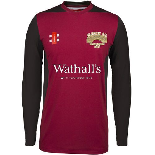 Clifton CC GN T20 L/S Cricket Shirt Maroon  Snr