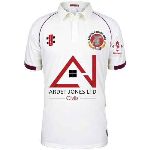 Burton Cricket Club GN Matrix Maroon Cricket Shirt S/S Jnr