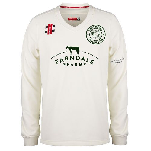 High Farndale CC GN Pro Performance Ivory L/S Trim Sweater Jnr