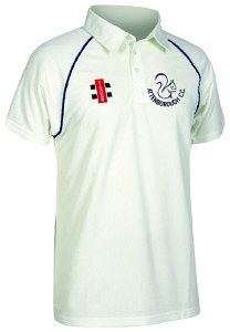 Attenborough Cricket Club GN Matrix Navy Cricket Shirt S/S Snr