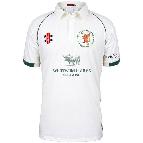 Malton & Old Malton CC GN Matrix Green Cricket Shirt S/S Jnr