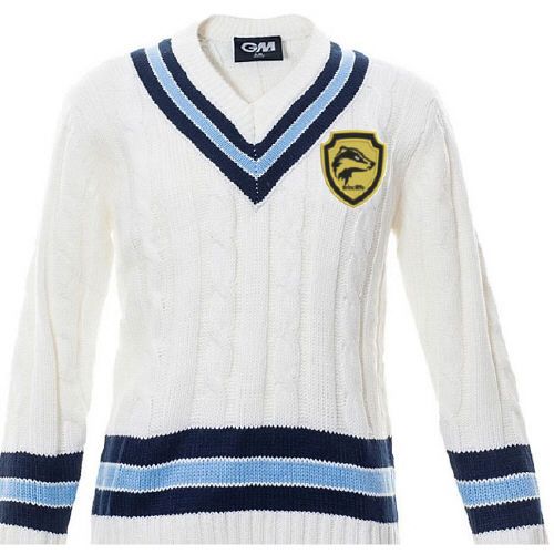 Brincliffe CC G&M Knitted Cricket Sweater Navy/Sky  Snr