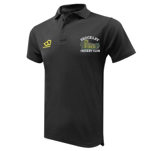 Brockley CC Masuri Cricket Polo Shirt Black  Jnr