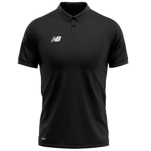 New Balance Cricket Training Polo Shirt Black Snr