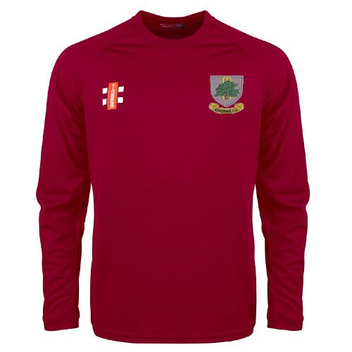 Kesgrave CC GN Maroon Matrix L/S Tee  Snr