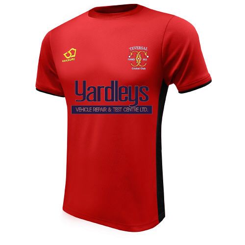 Teversal CC Masuri Cricket Training Shirt Red/Black  Jnr