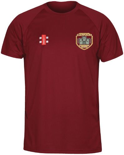 Cawood CC GN Maroon Matrix TShirt  Snr