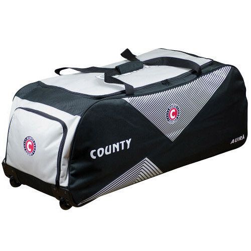 Hunts County Aura Wheelie Cricket Bag - Silver/Black