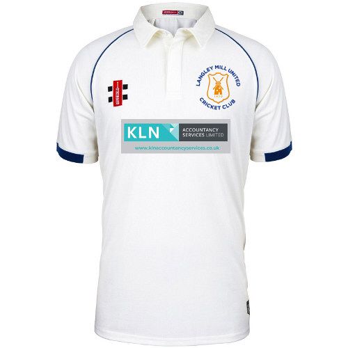 Langley Mill Cricket Club GN Matrix Navy S/S Cricket Shirt Jnr