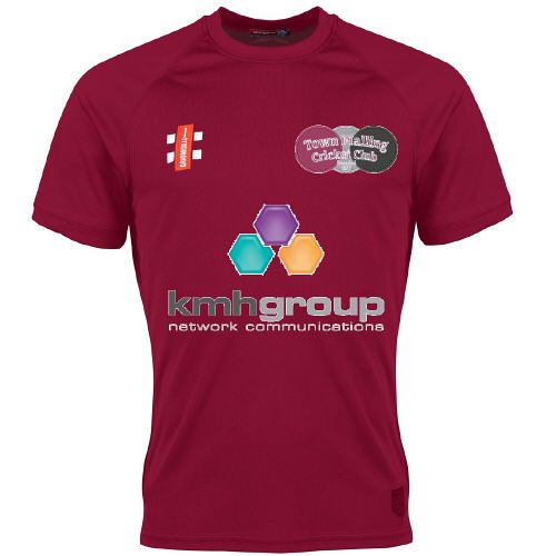 Town Malling CC GN Maroon Matrix TShirt  Snr