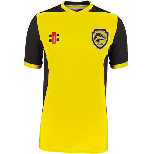 Brincliffe CC GN Yellow/Black T20 Cricket Shirt SS  Snr