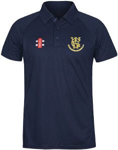 Woodhouse Grange CC CC GN Navy Matrix Polo Shirt  Snr