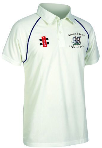 Seamer & Irton CC GN Matrix Navy Cricket Shirt S/S Jnr No Sponsor