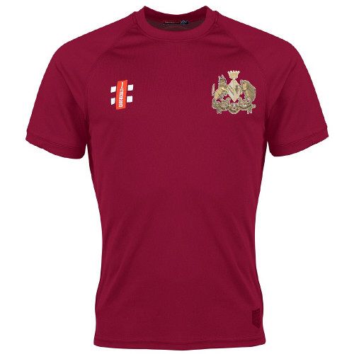 Sidney Sussex College CC GN Maroon Matrix SS Tee  Snr