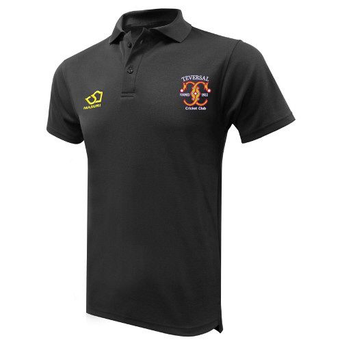 Teversal CC Masuri Cricket Polo Shirt Black  Snr