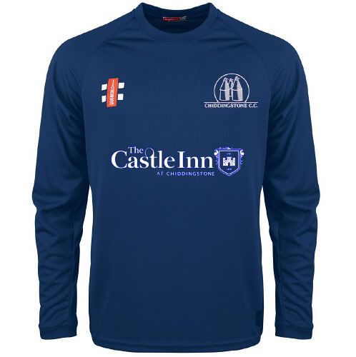Chiddingstone CC GN Navy Matrix L/S Tee  Jnr