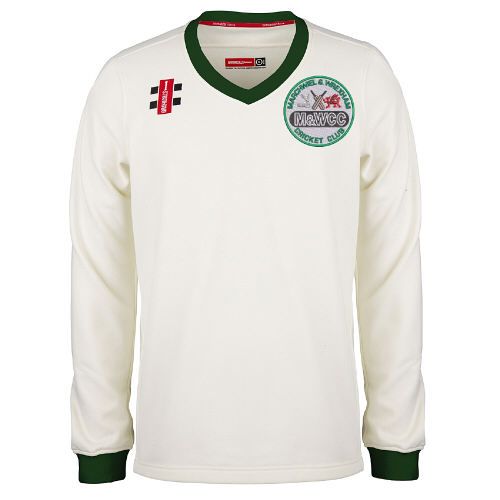 Marchwiel and Wrexham  CC GN Pro Performance Green L/S Trim Sweater Jnr