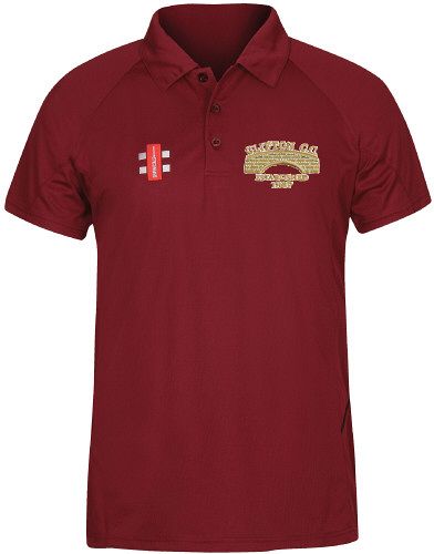 Clifton CC GN Maroon Matrix Polo Shirt  Snr