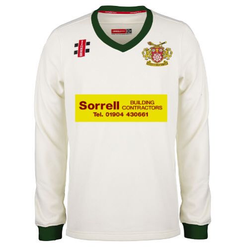 Osbaldwick CC GN Pro Performance Green L/S Trim Sweater Jnr