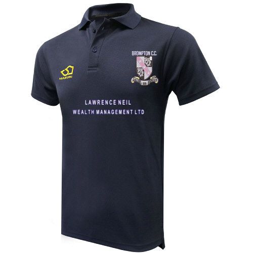 Brompton CC Masuri Cricket Polo Shirt Navy  Snr