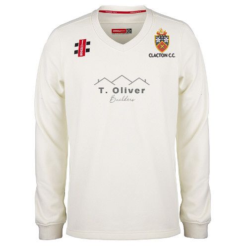Clacton CC GN Pro Performance Plain L/S Sweater Snr