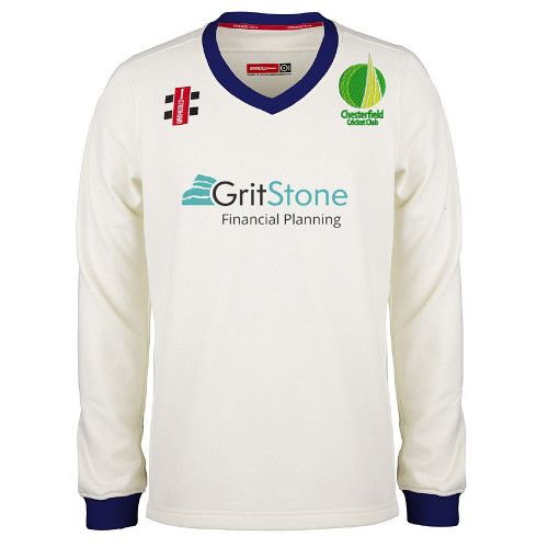 Chesterfield Cricket Club GN Pro Performance Navy L/S Trim Sweater Jnr