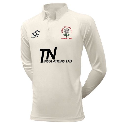 West Hallam CC Masuri Cricket Playing Shirt L/S  Snr