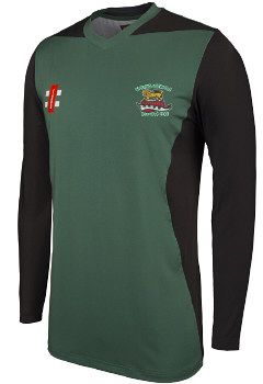 Springview CC GN Green Pro Performance T20 Cricket Shirt LS  Snr