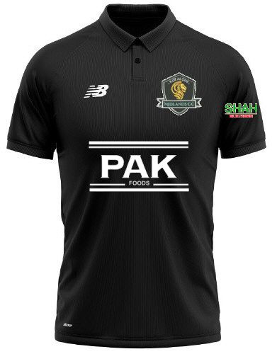 Midlands Cricket Club New Balance Polo Shirt Black  Snr