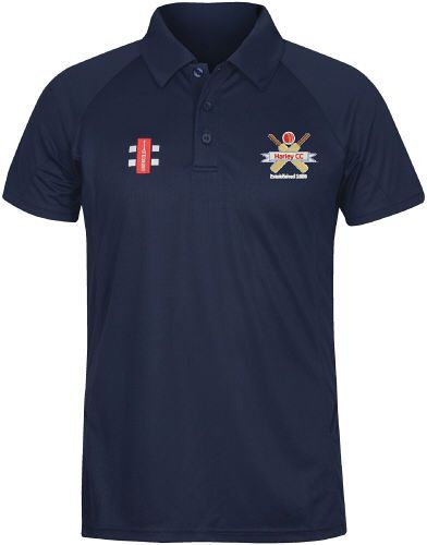 Harley Cricket Club GN Navy Matrix Polo Shirt  Snr