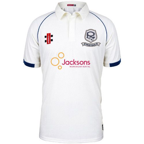 Rustons CC GN Matrix Cricket Shirt S/S Navy Snr