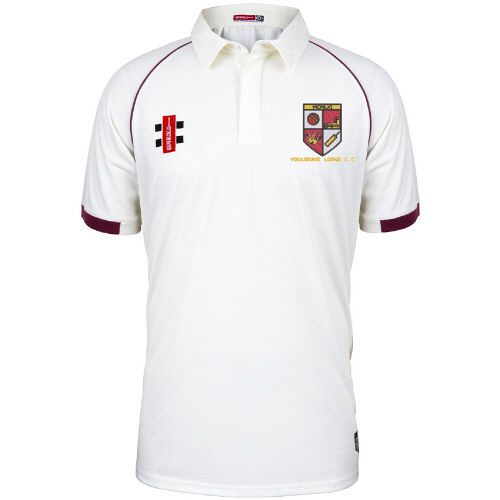 Youlgrave Lodge CC GN Matrix Maroon Cricket Shirt S/S Snr