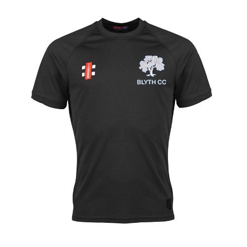 Blyth CC GN Black Matrix TShirt  Snr